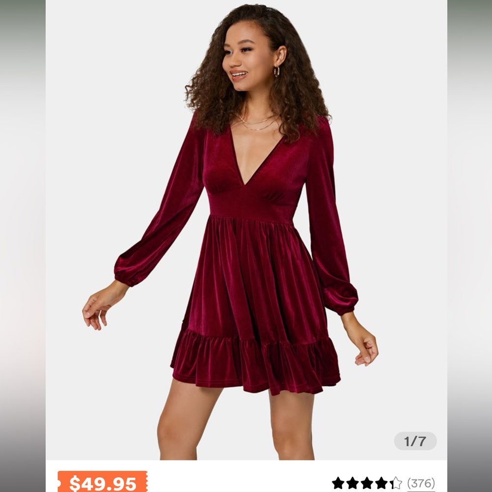 NWT Halara Velvet Dress - Sangria, size L 💃🏻